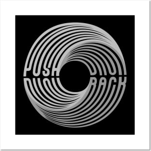 Push Back Swirl Text Posters and Art